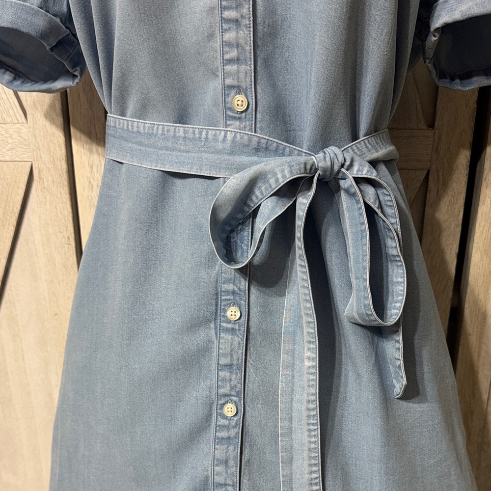 Lucky Brand Light Blue Denim Dress Size L - Picture 2 of 7